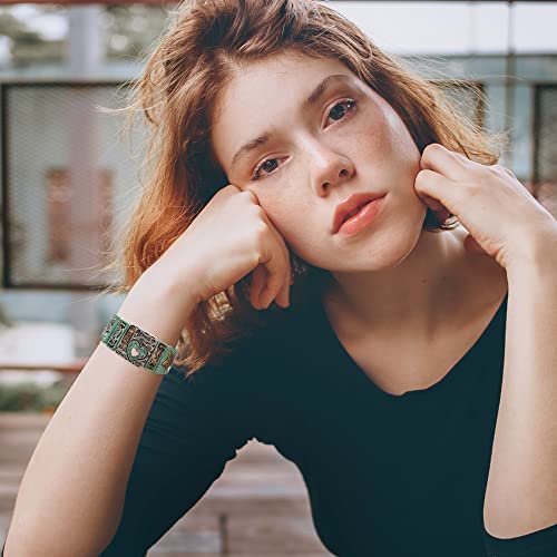 Madison Tyler Religious Prayer Bracelet For Women - style: Gold Plated/Silver Plated/Rose Gold Plated Patina Turquoise Stretch Heart Star Love Wish Bracelet