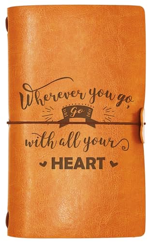 Wherever You Go Travel Journal-Go With All Your Heart-Congrats Retirement Graduation Gift for World Traveler-Camper Adventure Awaits Memory Record Keepsake-Refillable Travel Photo Diary Notebook - style: Style45-wherever you go go with
