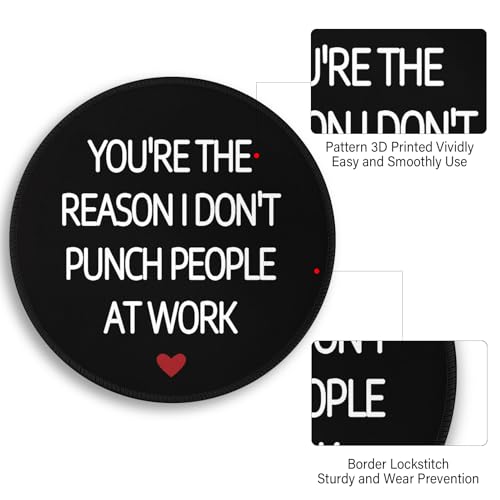 Funny Work Mouse Pad, Small Round Mousepad for Desk, Laptop - color: Funny Coworker Sign