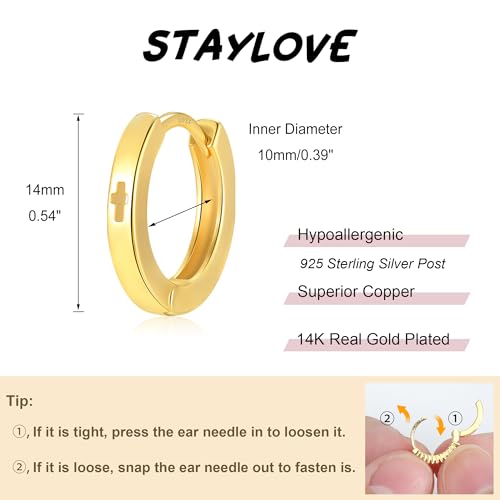 Mini Hollow Cross Small Huggie Hoop Earrings for Women
