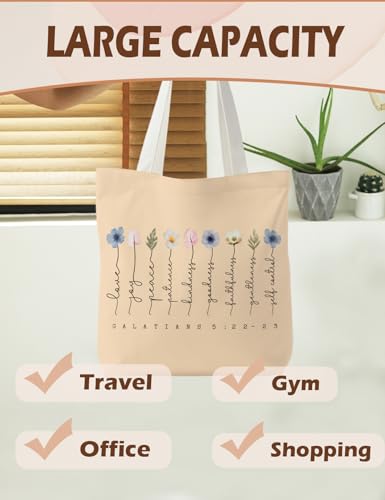 Bible Bags for Women, Christian Tote Bag, Gifts for Christian Women - color: Beige