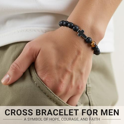 Cross Bracelet, To Mens Boys Christian Gifts for Birthday Christmas - style: Godfather
