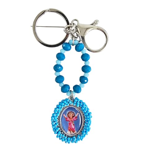 Sabeli Handmade Keychain Clip Holder - Catholic Rosary Bead Prayer - Religious Gifts Men Women - Llavero Catolico Regalo - color: Child Jesus