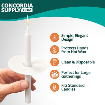 Concordia Supply 3" Paper Disc Candle Drip Protectors (Pack of 1000) - size: Pack of 1000