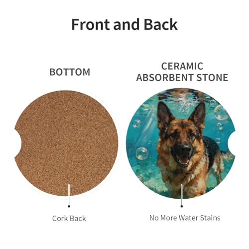 Dog 2 Pack Car Cup Holder Coasters Absorbent Ceramic Drink Coasters - color: Purple