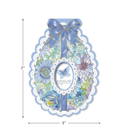 Current Deluxe Die Cut Easter Egg Value Greeting Card Set - Value Pack of 8 Cards for Kids & Adults With White Envelopes, 4 Design Prints, Large 5" x 7" Greetings - color: Die-cut Egg