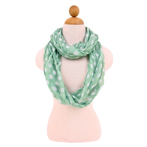 TrendsBlue Premium Polka Dot Infinity Loop Fashion Scarf - color: Teal