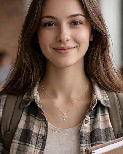 Cross Necklace for Women Girls, Faith Gifts for Her, Minimalism Style Jewelry for Everyday Wear