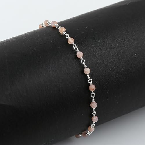 Genuine Multi Gemstone Rosary Beads Cluster Bolo Bracelet