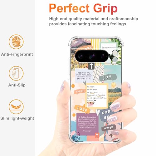 Christian Quotes Bible Motivational Words Collage Pattern,Soft TPU Bumper Phone Case for Google Pixel 8 Pro - size: Google Pixel 8 Pro