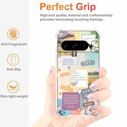 Christian Quotes Bible Motivational Words Collage Pattern,Soft TPU Bumper Phone Case for Google Pixel 8 Pro - size: Google Pixel 8 Pro