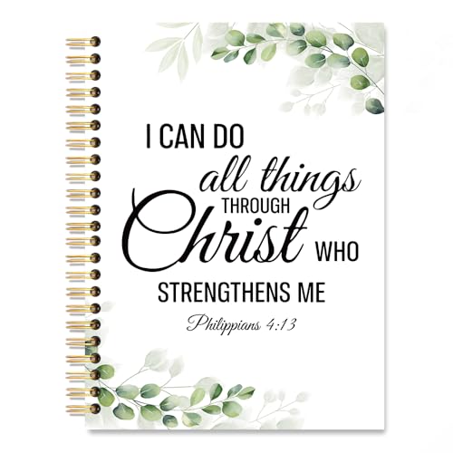 I Can Do All Things Through Christ Who Strengthens Me Spiral Notebook, Philippians 4:13 Christian Journal for Women, Inspirational Promotion Farewell Gifts for Women Men Coworkers Boss Sisters - style: I Can Do