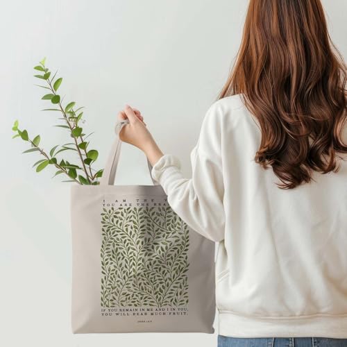 Christian Bible Canvas Tote Bag for women,15 x 15.4 Inches - color: Encourage Bigone