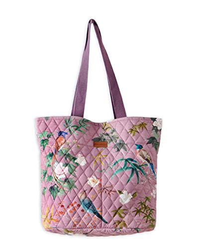 Maison d' Hermine Shopping Bags Cotton Quilted Tote Bag with Zipper Pockets - color: 010 - Hokuzai - Violet