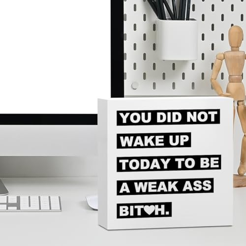 Inspirational Office Supplies Desk Decor Motivational White Wooden Box Sign - color: White0388