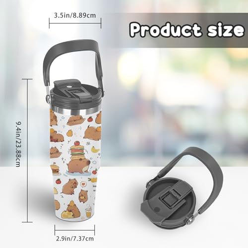 Capybara Tumbler with Straw and Handle 30oz, Capybara Gifts for Women - color: Capybara1