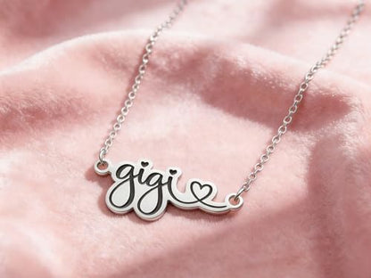 Faith Jesus Cross Necklace Name ID Warm Gift for Mama Gigi Grandma Women - color: gigi letter necklace