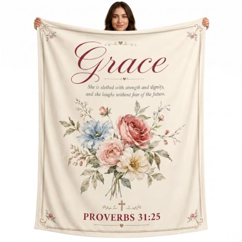 Custom Name Flannel Blanket, Inspirational Bible Verse for Women - color: Style5