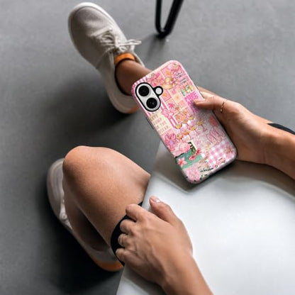 for iPhone 16 Case, Cute Pink Summer Magnetic Phone Case - color: Blush Pink, size: iPhone 16