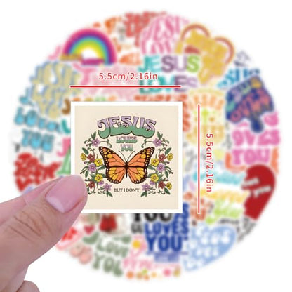 Jesus Faith Stickers Pink Bible Verse Decals for Christian Teen Adult 55PCS - color: Jesus