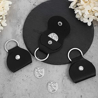 5 Sets Guardian Gift Angel Coins Inspirational Always with You Angel Coin Pocket Token Relationship Keepsake Double Sided Memorial Tokens with Leather Keychain for Prayer Family Friends (Pack of 2) - size: Medium (Pack of 2)
