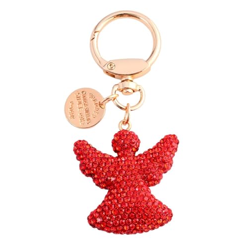 xuzhiyuan Rhinestone Guardian Angel Keychain - Sparkly Crystal Angel Charm Colorful Religious Purse/Bag Pendant for Women