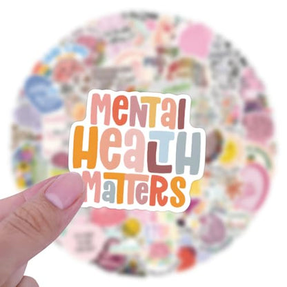 110pcs Mental Health Stickers Pack,Waterproof Vinyl Encourage Onself Decales for Teens Adults Teachers,Cartoon Stickers for Water Bottles Laptop Notebook DIY Art Craft - color: 110 - Mental Health