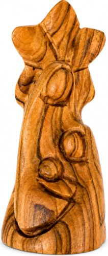 Zuluf Mini Olive Wood Holy Family Jesus Figurine Nativity Statue 4.1in