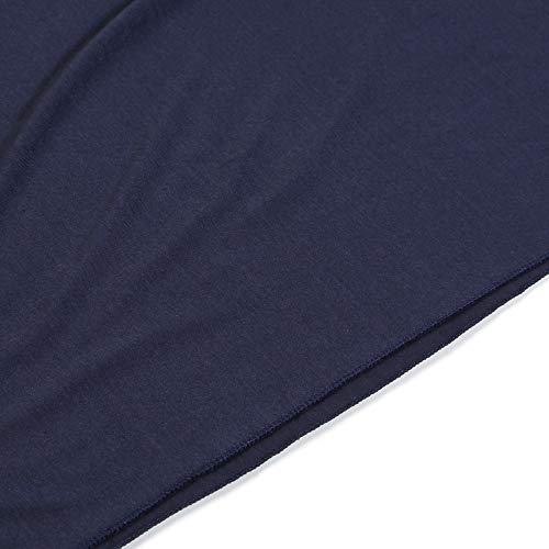 Super Soft Cotton Blend Lightweight Solid Color Multi Loop Infinity Scarves - color: Navy