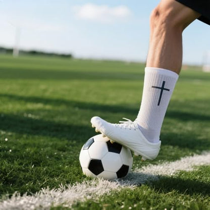 Men Christian Grip Socks for Soccer Sports Daily,Cross Socks with Anti-Slip Design, Ideal for Religious Gifts - color: Joshua 1:9