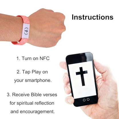 Penitue Bible Verse Bracelet, Wearable Christian Daily Wristbands with NFC Scan Inspirational Bracelet Religious Jewelry for Women & Men - style: Style C