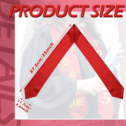 Geyoga 24 Pcs Graduation Stole Bulk Sublimation Blank 70 in - color: Red