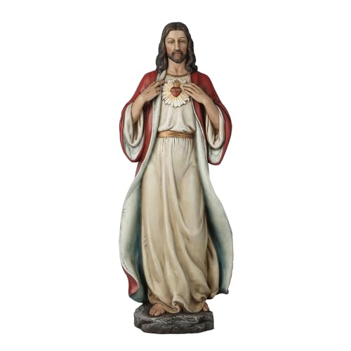 BC Catholic Sacred Heart of Jesus Statue 16.7" H Large Jesus Christ Statue - size: 16.7 inches H