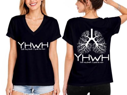 YHWH Shirt Yahweh Shirt for Women Christian Faith T-Shirt - color: Black-v, size: Small