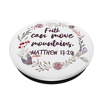 Matthew 17:20 Bible Verse Christian Faith Inspiring Quote PopSockets PopGrip: Swappable Grip for Phones & Tablets