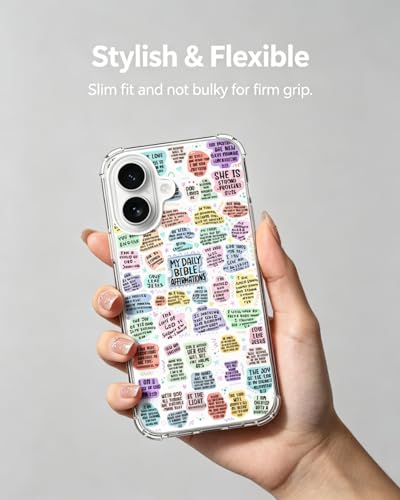 Bible Verses Phone Case Compatible with iPhone 17, Affirmation Quotes Aesthetic Phone Cover for iPhone 17 - color: Affirmation Quotes