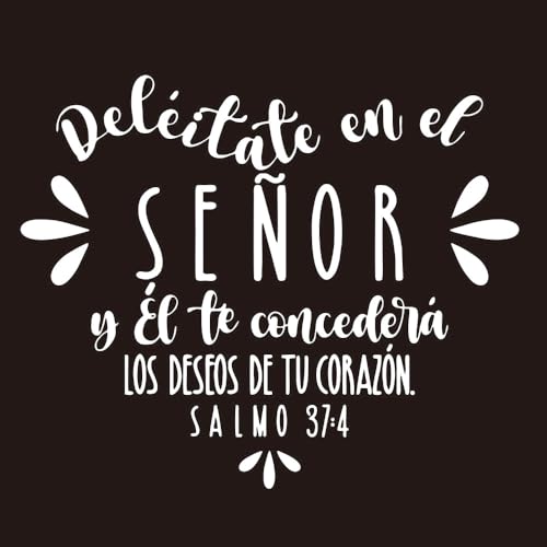 Spanish Bible Verse Car Decal, Religious Psalm Quote Vinyl Window Sticker - color: White