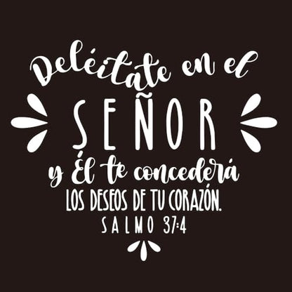 Spanish Bible Verse Car Decal, Religious Psalm Quote Vinyl Window Sticker - color: White