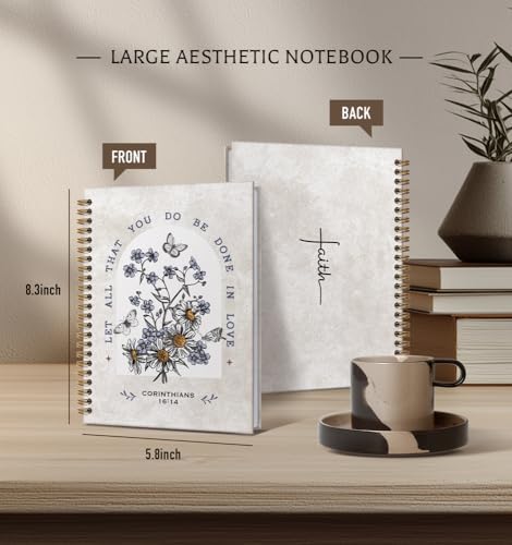 Christian Notebook For Women- Prayer Journal for Women Men,Inspirational Art Gifts for Church Members,Let You Do Be Done In Love Gold Spiral Bound Hardcover Bible Journaling,5.8"x8.3" - color: Bible 16:14
