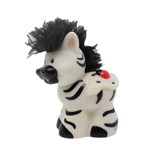 Fisher-Price Replacement Part for Collectible Little People Noah's Ark or Zoo Playset K0475 - Replacement Zebra Figure with Touch and Feel Mane - Ladybug on Back