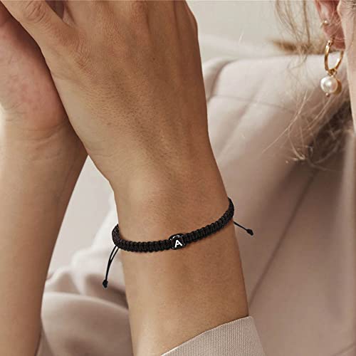 Initial Bracelets for Women Teen Girls Handmade Rope Braided Bracelet for Men Jewelry Birthday Graduation Mother's Day Gifts for Mom Wife Girlfriend Her Friends - style: X