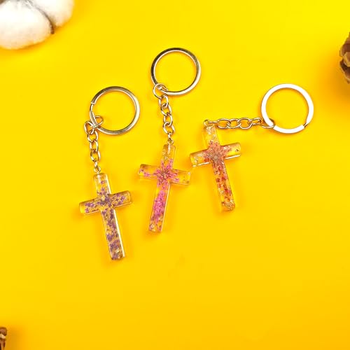 Cross Keychain Christian Jesus Keychain for Women, Resin Key chain for Bag Charm Car Accessories Women Men Gifts - color: 001