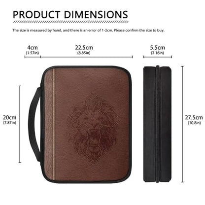 Cross Lion Print Bible Cover for Women Men Teens,Lightweight Book Carrying Cases Church Bag - color: Cross Lion