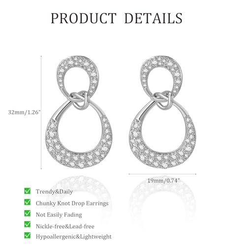 18K Gold Plated Hoop Earrings for Women, NICKEL-FREE & HYPOALLERGENIC, Timeless Jewelry Gift - color: Silver