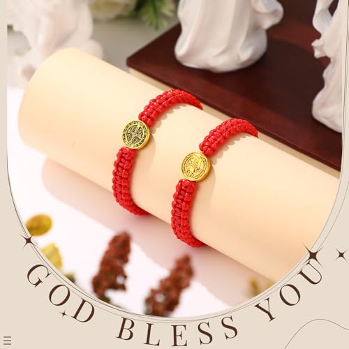 Fumete 2 Pcs Saint Benedict Medal - color: Red,Gold