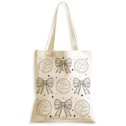 Aesthetics Canvas Tote Bag - Art Design Gift for Women, Reusable Purse Tote Bag with Inner Zip Pocket - style: Volleyball