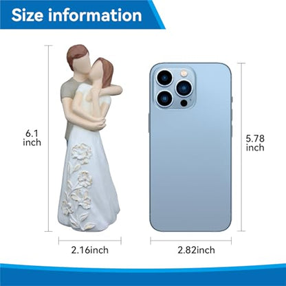 Anniversary Wedding Engagement Gift, White Hug Statue for Couple - color: White-hug