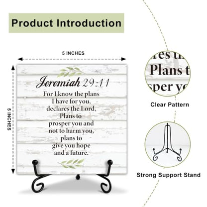 Christian Sign Prayer Room Decor, Christian Religious Bible Gifts for Women, Desk Decorations for Home Office Desk Shelf Decor, Wooden Plaque With Stand-TJ25 - style: Bible Payer Room Decor-25