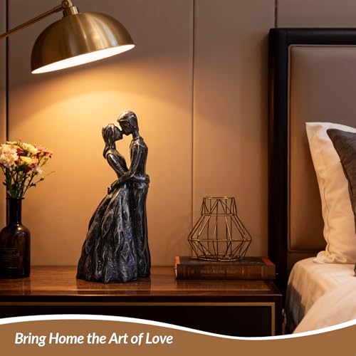 Anniversary Wedding Engagement Gift, Black Embrace Statue for Couple - color: Black-embrace