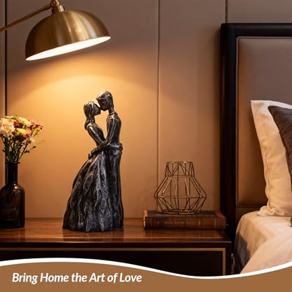 Anniversary Wedding Engagement Gift, Black Embrace Statue for Couple - color: Black-embrace